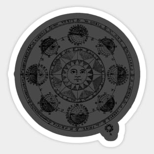 Astronomy, astrology, occult, magic, divination, sun moon cycle Sticker